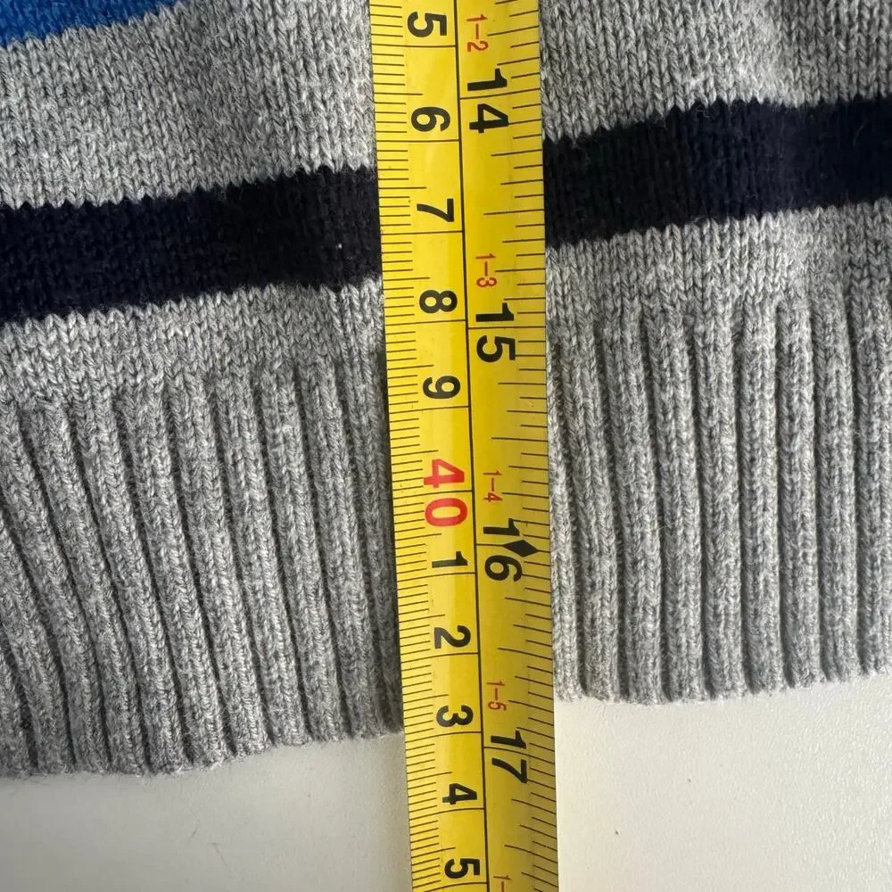 GAP Kids Crazy Striped Sweater Gray Pink Ribbed Cotton Casual Girls Small